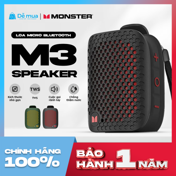 Bluetooth Monster Blaster M3: Nhỏ Gọn, Âm Thanh TWS Sống Động, Khả Năng Chống Nước IPX7