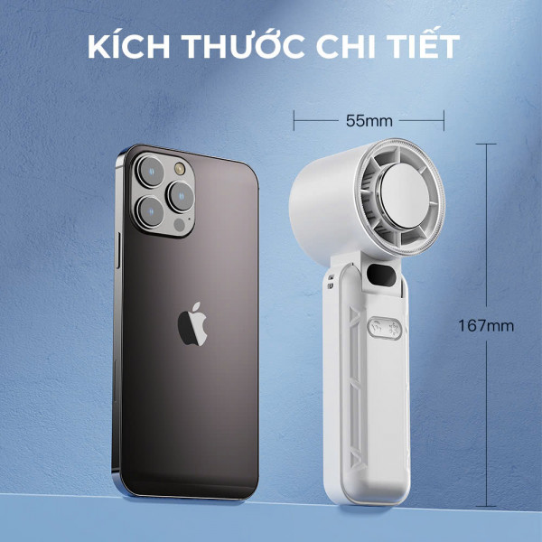 Quạt Du Lịch Cầm Tay Đa Năng ImyCo WT-RD21, Chế Độ Sò Lạnh, 5 Mức Tốc Độ Gió, Pin Trâu 3600mAH, Thời Gian Sử Dụng Tối Đa 12h