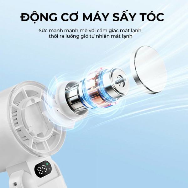 Quạt Du Lịch Cầm Tay Đa Năng ImyCo WT-RD21, Chế Độ Sò Lạnh, 5 Mức Tốc Độ Gió, Pin Trâu 3600mAH, Thời Gian Sử Dụng Tối Đa 12h