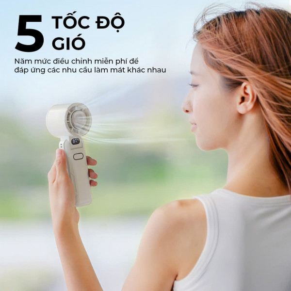 Quạt Du Lịch Cầm Tay Đa Năng ImyCo WT-RD21, Chế Độ Sò Lạnh, 5 Mức Tốc Độ Gió, Pin Trâu 3600mAH, Thời Gian Sử Dụng Tối Đa 12h