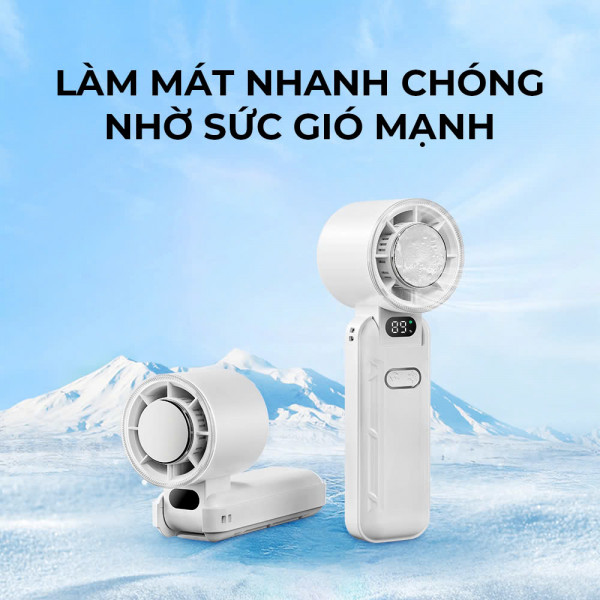 Quạt Du Lịch Cầm Tay Đa Năng ImyCo WT-RD21, Chế Độ Sò Lạnh, 5 Mức Tốc Độ Gió, Pin Trâu 3600mAH, Thời Gian Sử Dụng Tối Đa 12h