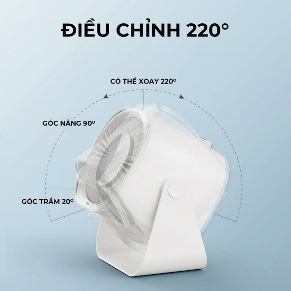 Quạt Để Bàn ImyCo WT-F87, 5 Mức Độ Gió, Công Suất Lớn, Thời Gian Sử Dụng Tối Đa 12h