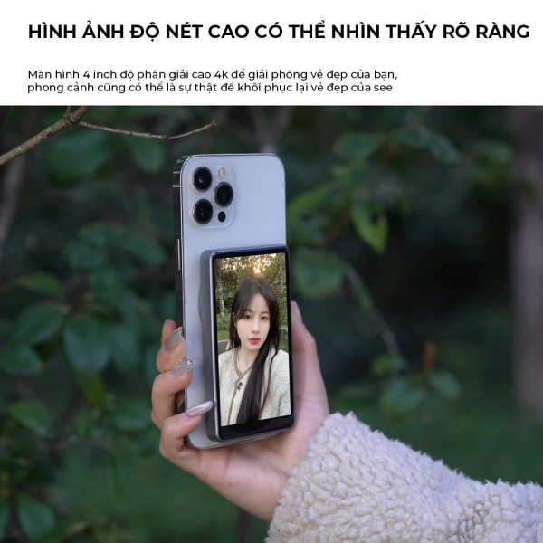 Màn Hình Phụ Vlogging RK-X40 – Công Cụ Hoàn Hảo Cho Nhà Sáng Tạo Nội Dung, Màn Hình Chiếu Hỗ Trợ Selfie Livestream, Quay Video, Xem Phim Gắn Từ Tính, Chất Lượng HD
