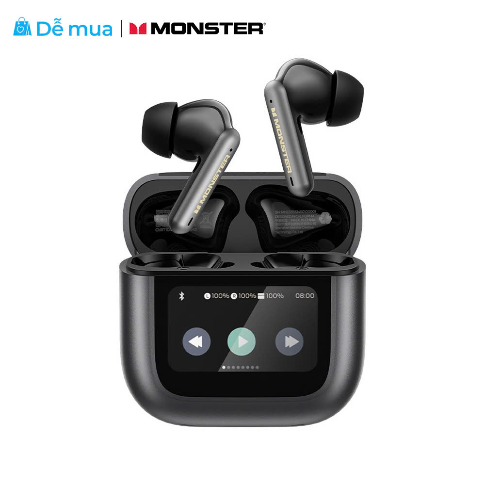 Tai Nghe Monster TWS TH300 , Công Nghệ Chống Ồn ANC+ENC Chính Hãng Giá Tốt  , Kết Nối Bluetooh 5,4. Màn Hình Led Cảm Ứng